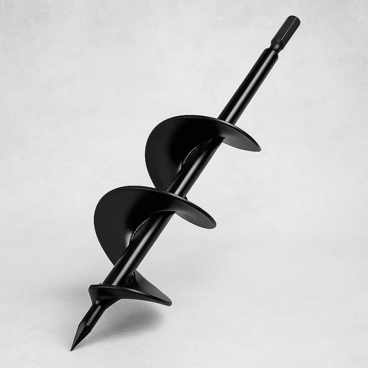 SoilBuster Garden Auger Drill Bit - 3-Inch Heavy-Duty Spiral Tool for Planting Bulbs, Flowers, and Vegetables