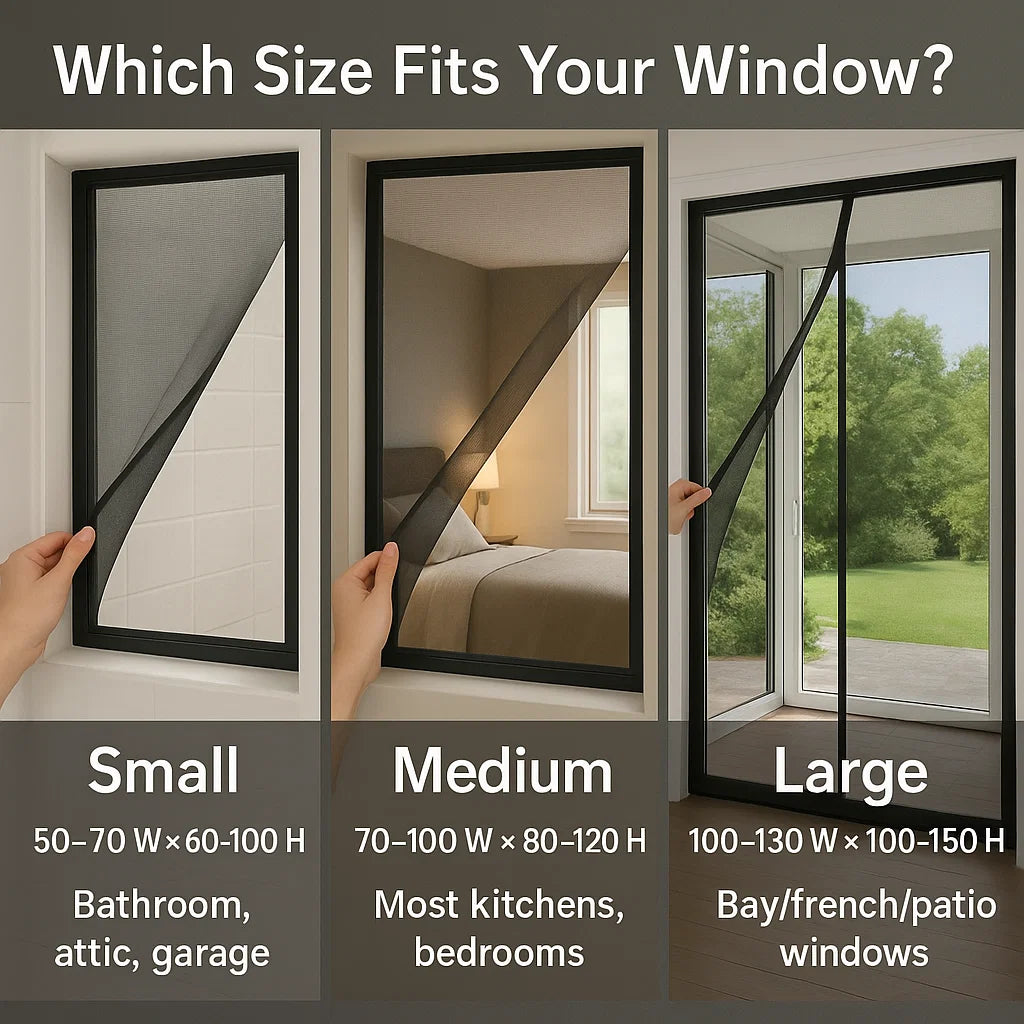 Magnetic Mosquito Net for Windows - No-See-Um Mesh Insect Screen for Home Protection & Bug Prevention