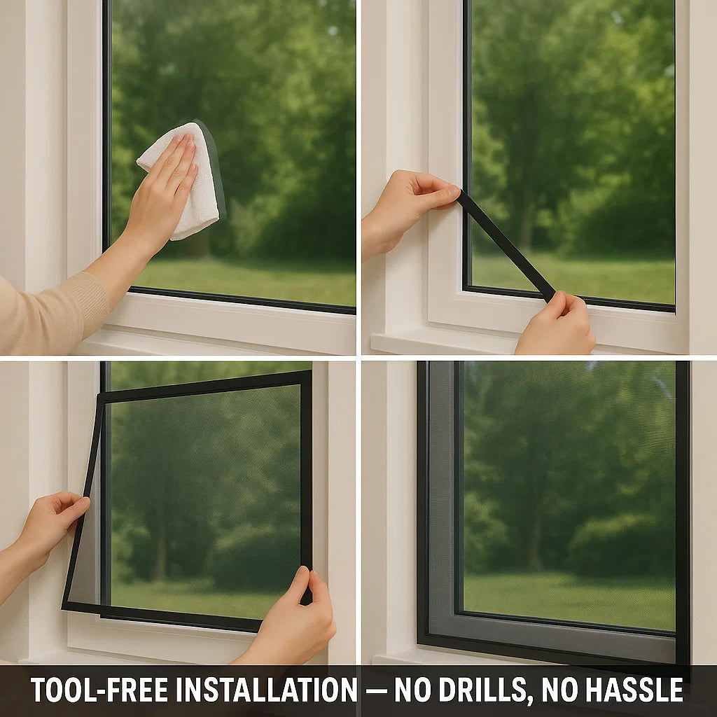 Magnetic Mosquito Net for Windows - No-See-Um Mesh Insect Screen for Home Protection & Bug Prevention