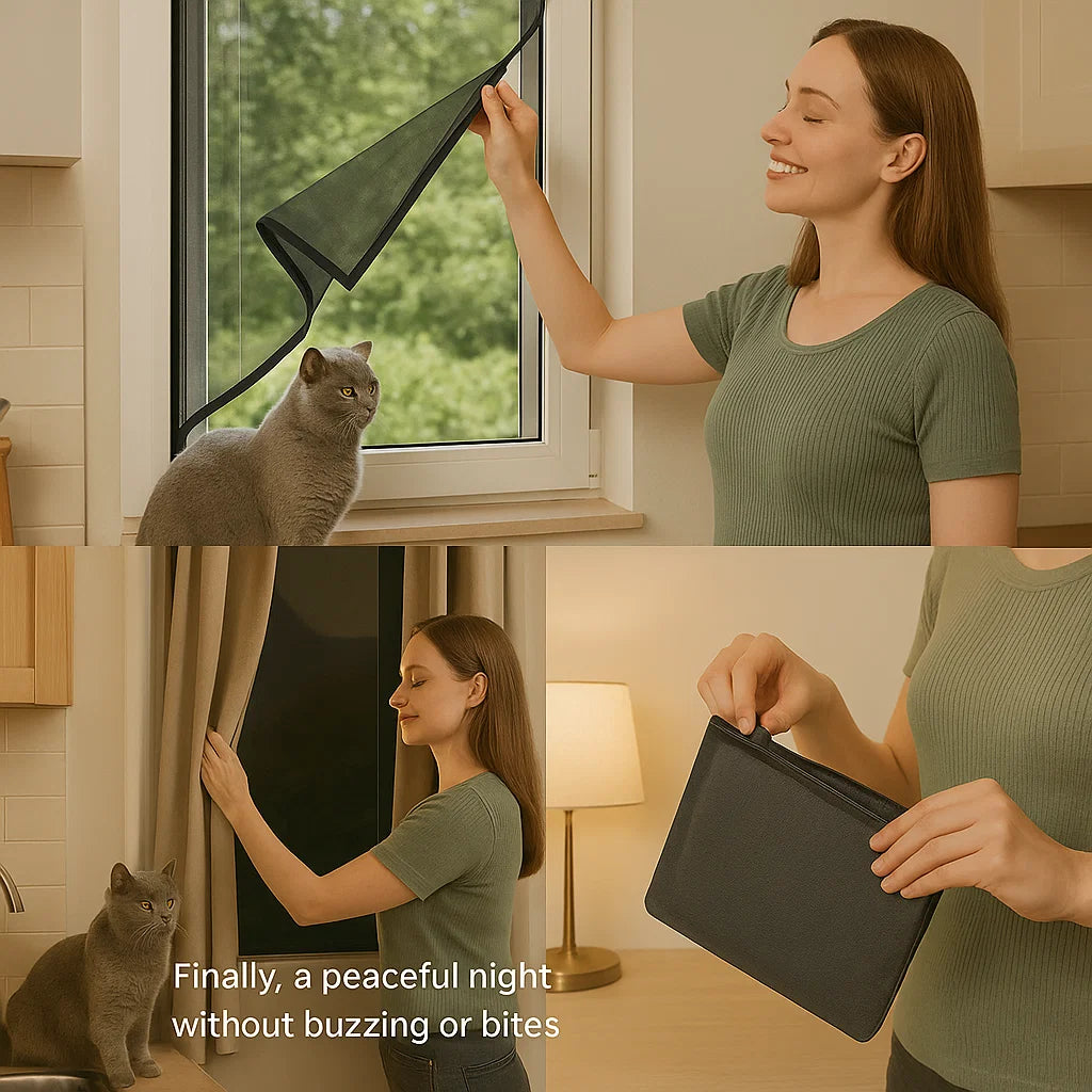 Magnetic Mosquito Net for Windows - No-See-Um Mesh Insect Screen for Home Protection & Bug Prevention