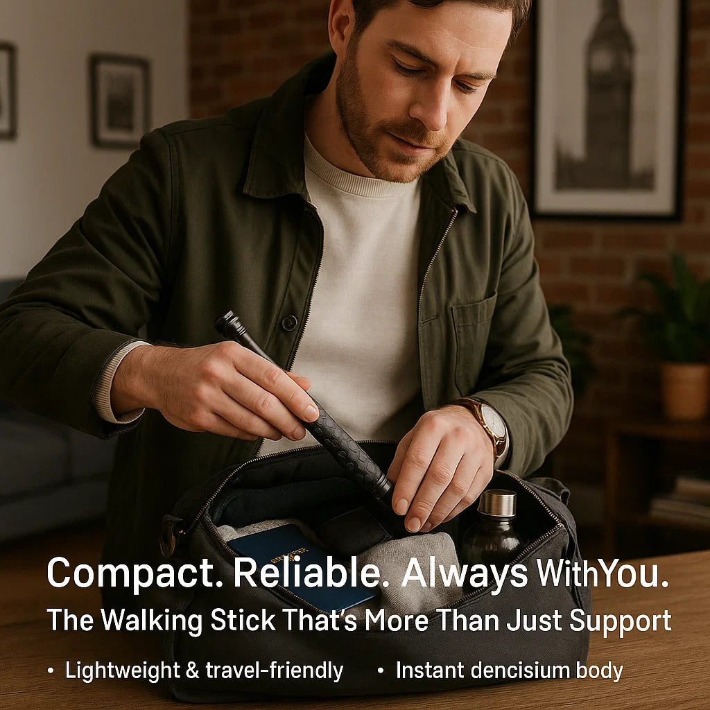 Automatic Self-Defense Walking Stick | Lightweight, Anti-Slip Grip & Compact for Hiking and Urban Safety