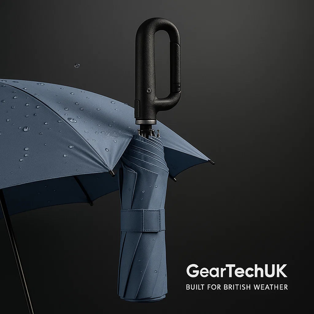 Wind-Resistant Automatic Folding Umbrella with Large Buckle Handle – Compact & Durable