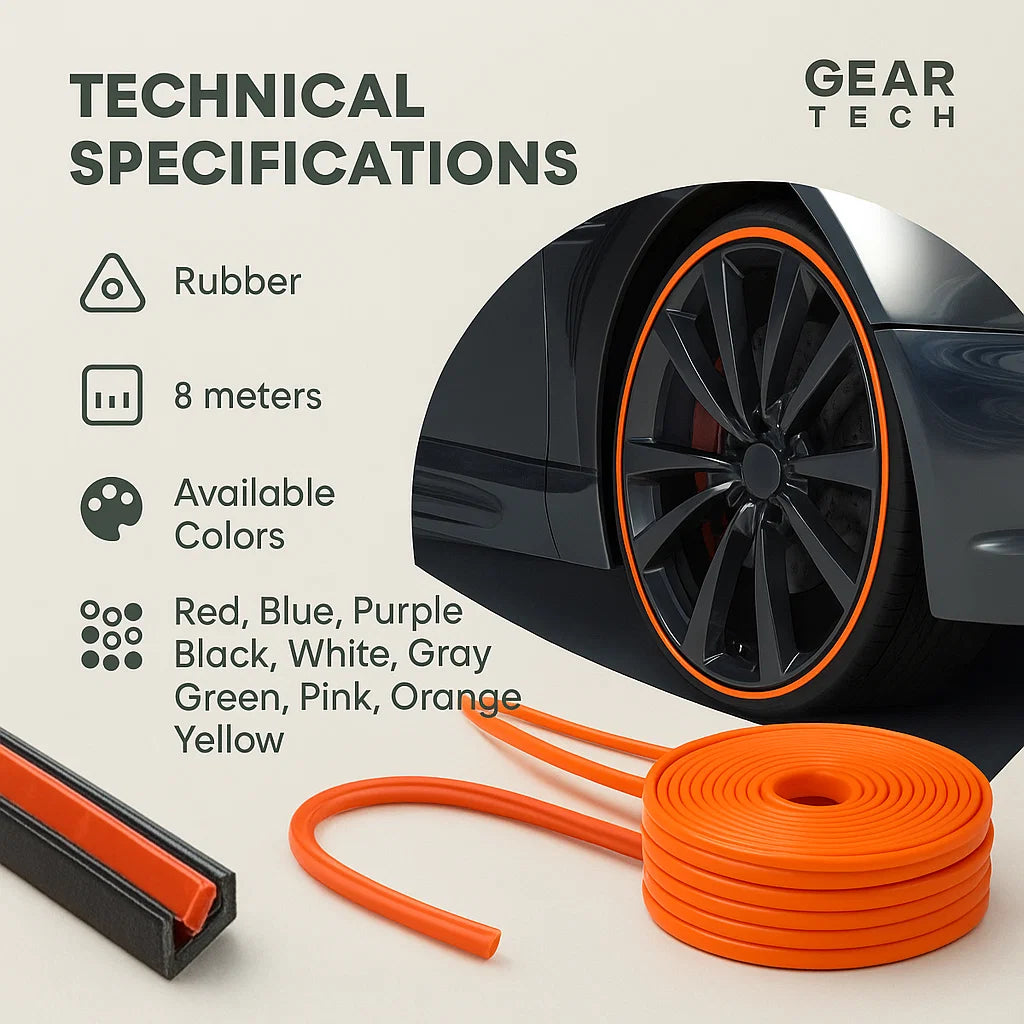 Wheel Rim Protector | High Adhesion, Easy Installation & Curb Scrape Prevention for Flashy Automobile Rims