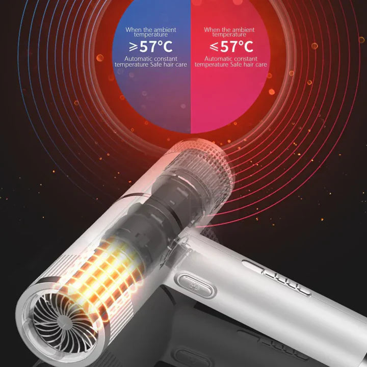 Professional Ionic Hair Dryer | 700W, Ceramic Technology & Adjustable Speeds for Frizz-Free, Shiny Hair at Home
