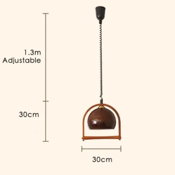 Bauhaus Wood Pendant Light Fixture - Vintage Style Hanging Lamp for Dining Room & Kitchen Decor