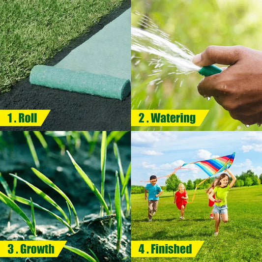 Biodegradable Netted Grass Seed Mat | All-in-One Growth System for Quick Germination in Sun, Shade & Slopes