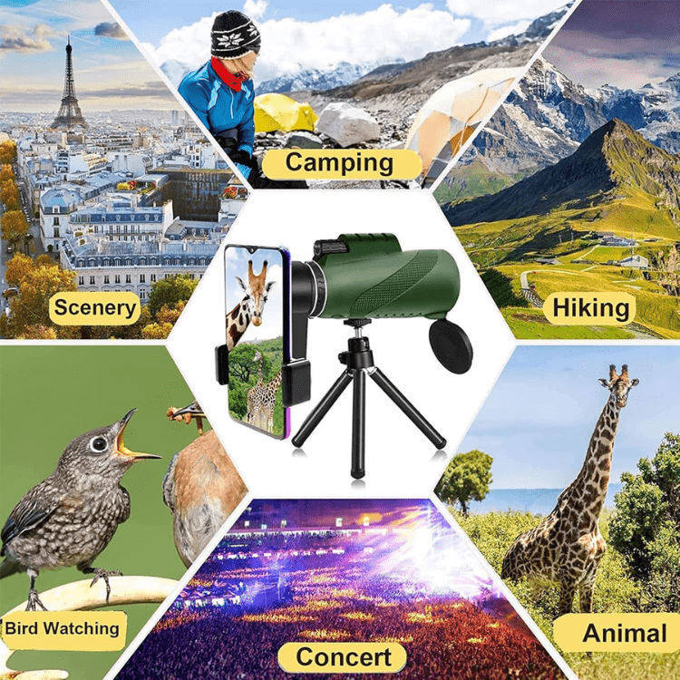 Compact 600x Ultra-Zoom Monocular | HD Lens, Lightweight & Perfect for Hiking, Birdwatching, and Sports Events