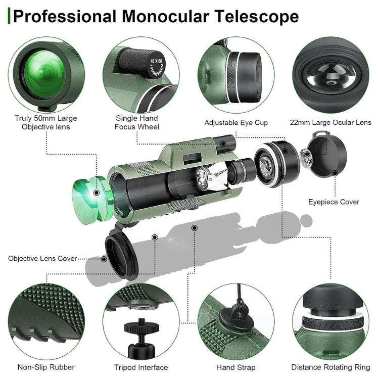 Compact 600x Ultra-Zoom Monocular | HD Lens, Lightweight & Perfect for Hiking, Birdwatching, and Sports Events