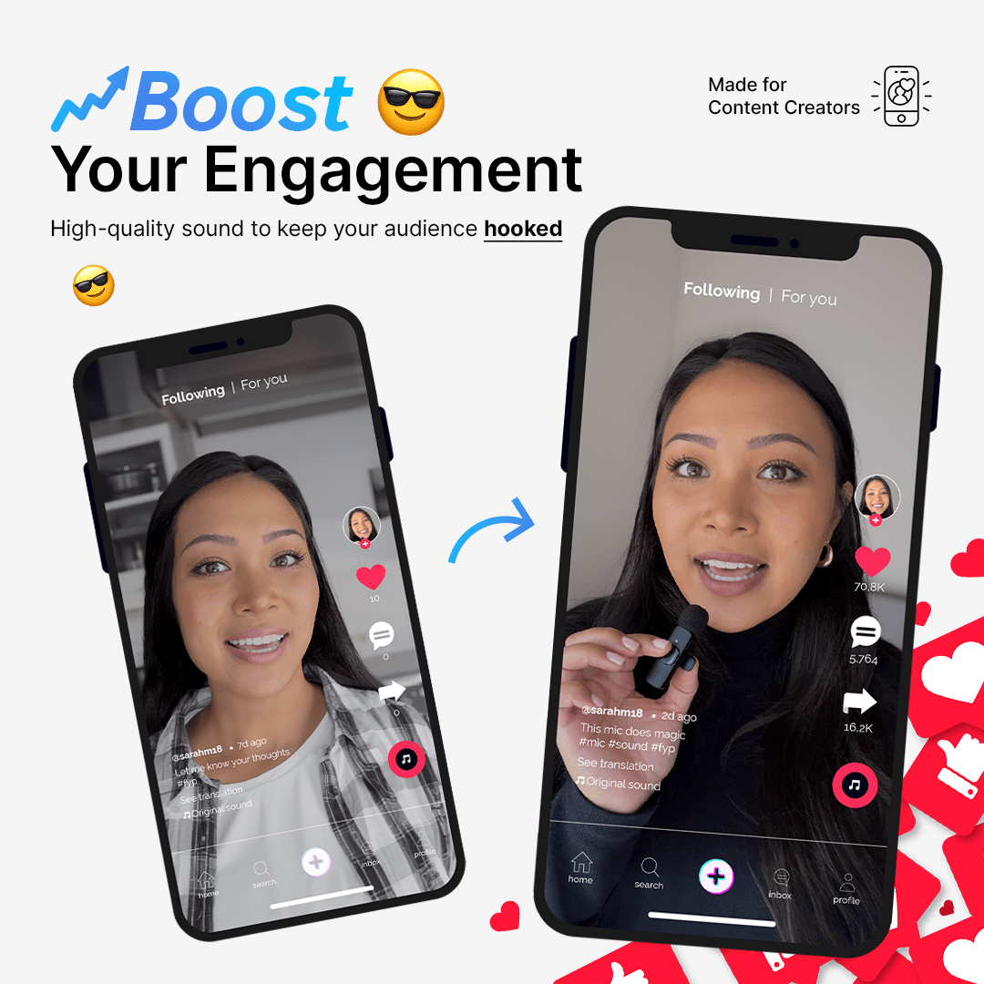 Mini Wireless Lavalier Micophone | For Content Creators & Video Recording