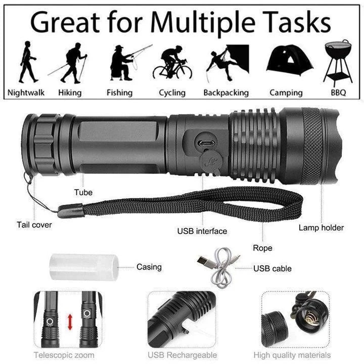Powerful 90000 Lumens LED Torches โ The Best Flashlight for Any Adventure