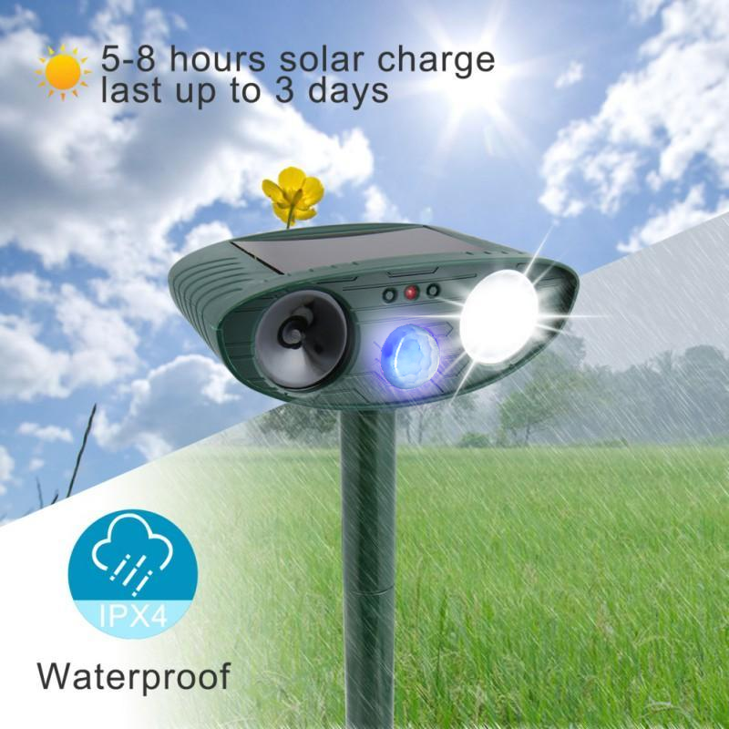 Solar-Powered Ultrasonic Deer Repeller - Effective Deer Deterrent for Gardens & Yards in 48 Hours