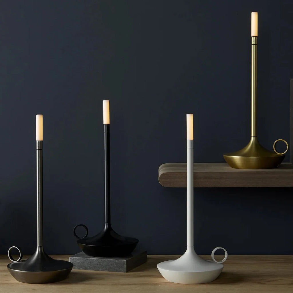 LED Candle Light Table Lamp | Adjustable Brightness. Touch Switch & Battery Operated for Ambient Illumination in Living Room & Bedroom