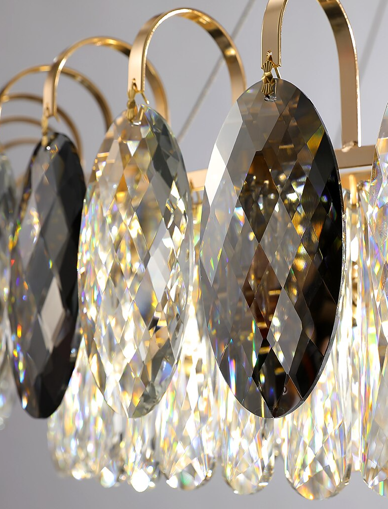 K9 Crystal Chandelier Light Fixture - Modern Hanging Pendant for Dining Room & Living Room Decor