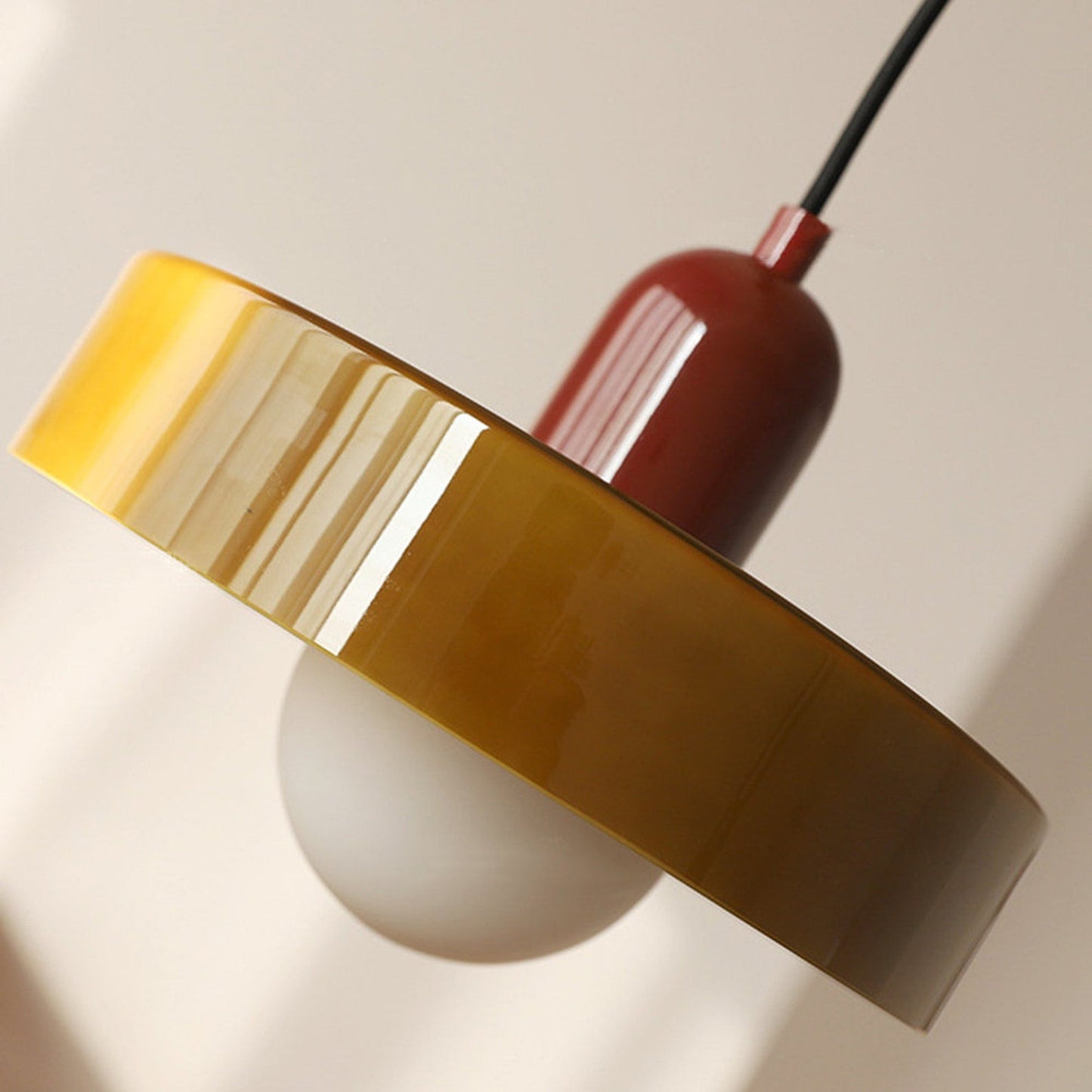Colored Glass Bauhaus Pendant Light Fixture for Modern Home Decor & Dining Spaces