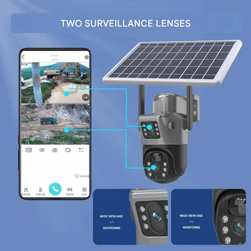 Wireless 4K Security Camera | Dual Lens, 10x Zoom & Solar-Powered for Home Surveillance