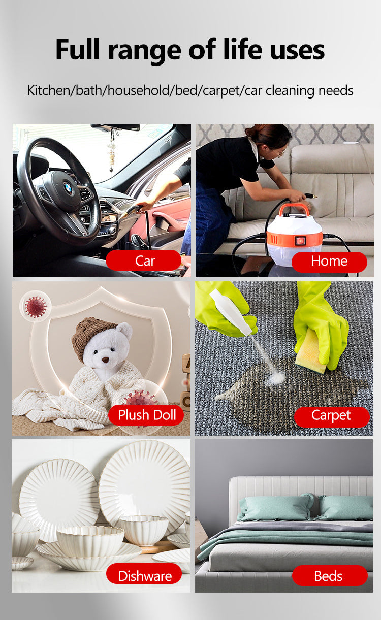 2800W High-Pressure Steam Cleaner | Chemical-Free, Deep Cleaning for Home, Kitchen, Car & More