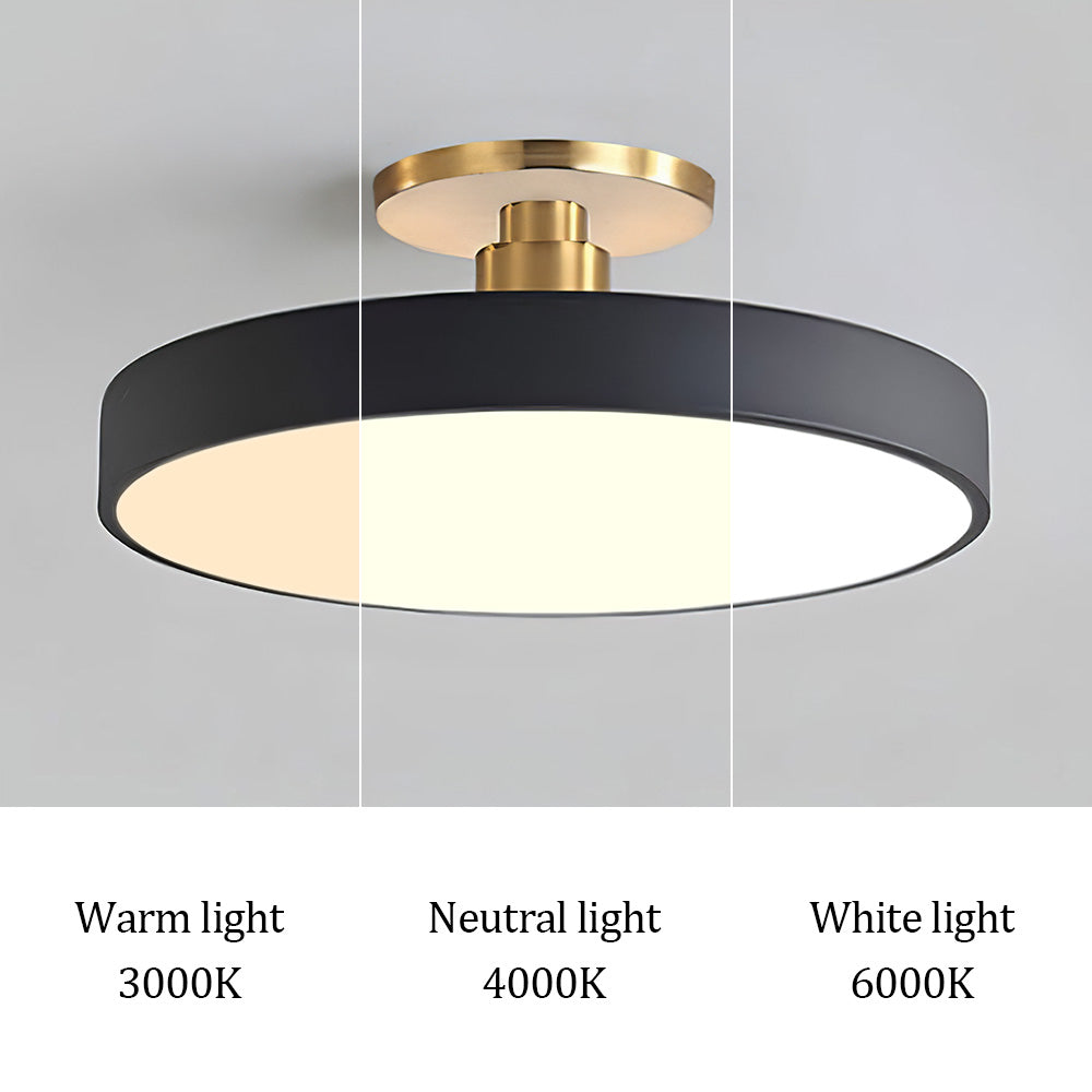 LED Ceiling Light | Modern Black Metal Flush Mount, Energy-Efficient & Ideal for Living Room, Bedroom or Hallway