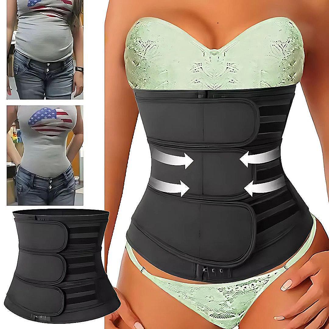 Mens Waist Trainer for Gym & Weight Loss | Triple Compression Fat Burning Sweat Belt | Back Support & Core Trimmer