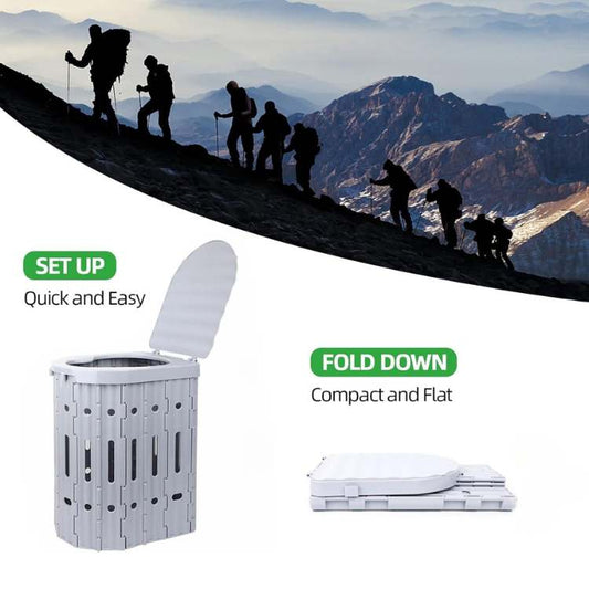 Folding Portable Toilet | Durable, Space-Saving Design for Camping, Hiking & Road Trips