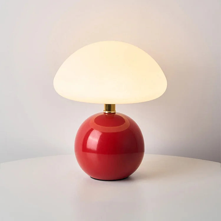 French Cream Mushroom Table Lamp - Vintage Style Lighting for Home Decor & Living Room