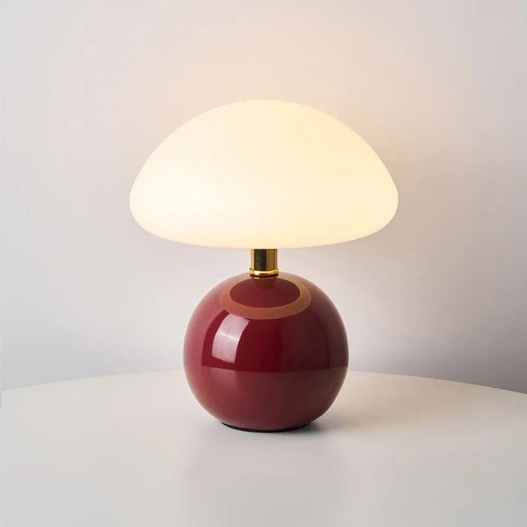 French Cream Mushroom Table Lamp - Vintage Style Lighting for Home Decor & Living Room