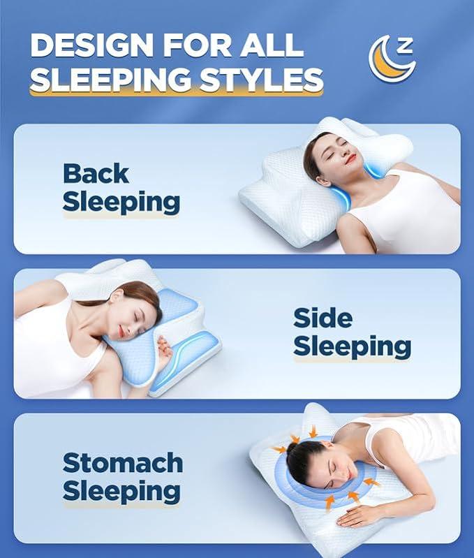 Memory Foam Neck Pillow | Ergonomic Support for Neck Pain Relief at Home