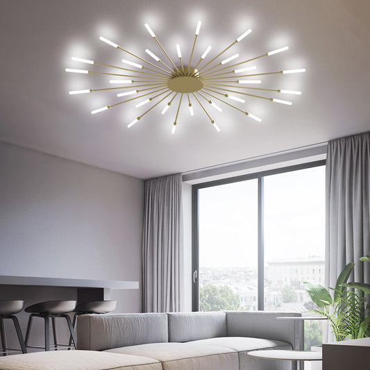 Contemporary LED Ceiling Light – Industrial Fireworks Design for Living & Dining Rooms