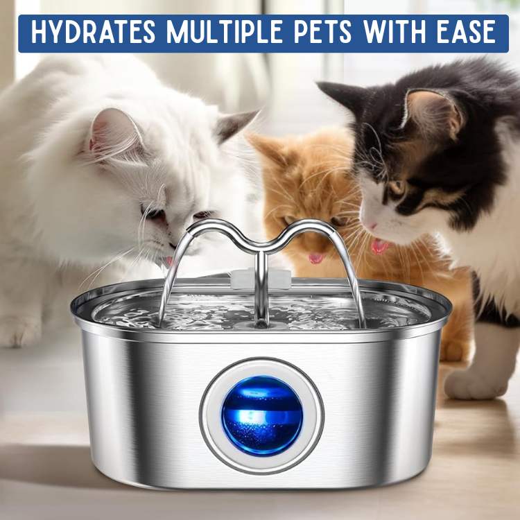 Pet Water Fountain | Silent Operation, Durable Stainless Steel & Ideal for Cats and Dogs