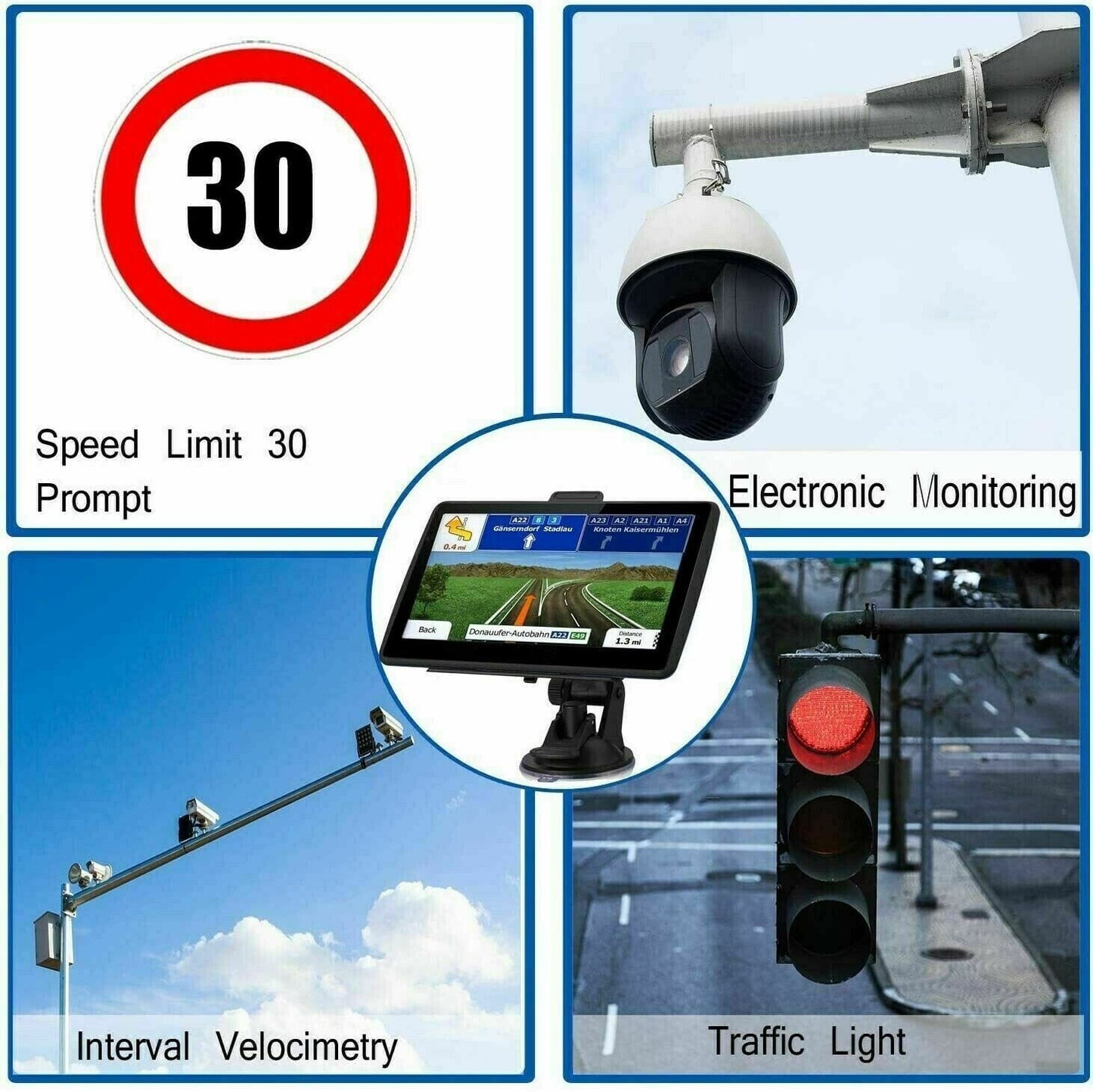 7" GPS Navigation System | Upgraded with Live Traffic Updates & Pre-Loaded UK & EU Maps for Cars and Trucks
