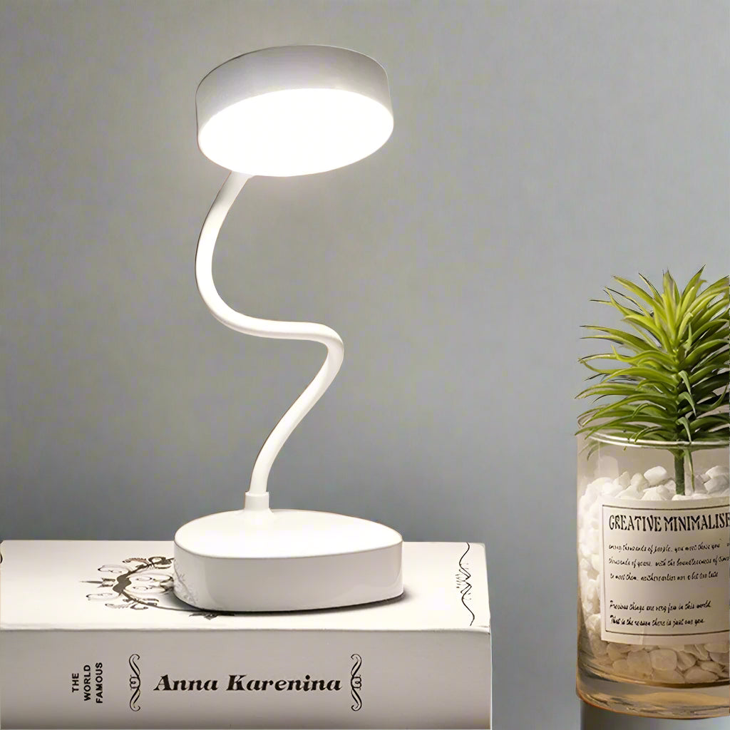 LED Bedside Reading Lamp - Adjustable White Light Fixture for Nightstand & Bedroom Use