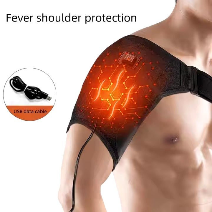 Heat Therapy Shoulder Brace | Adjustable Support & USB Heating Pad for Pain Relief and Stiffness Relief