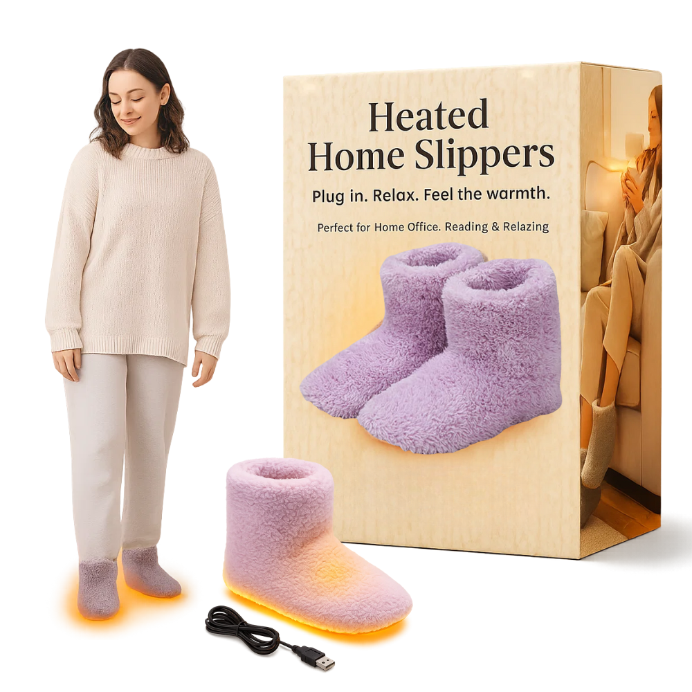 Rechargeable Heated Slippers – Electric USB Heated Shoes & Foot Warmers for Home, Indoor Comfort & Cold Feet Relief