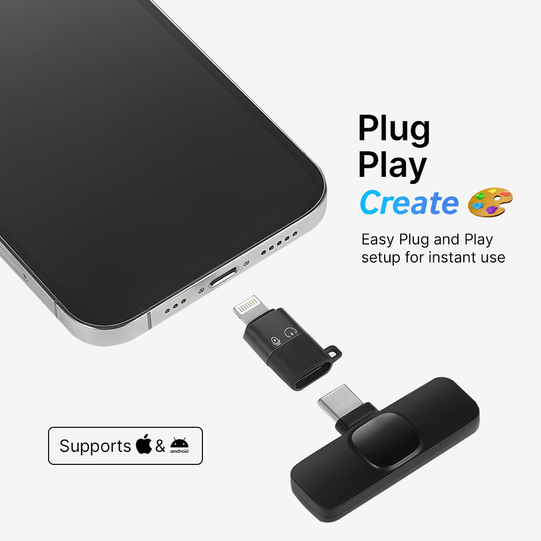 Mini Wireless Lavalier Micophone | For Content Creators & Video Recording