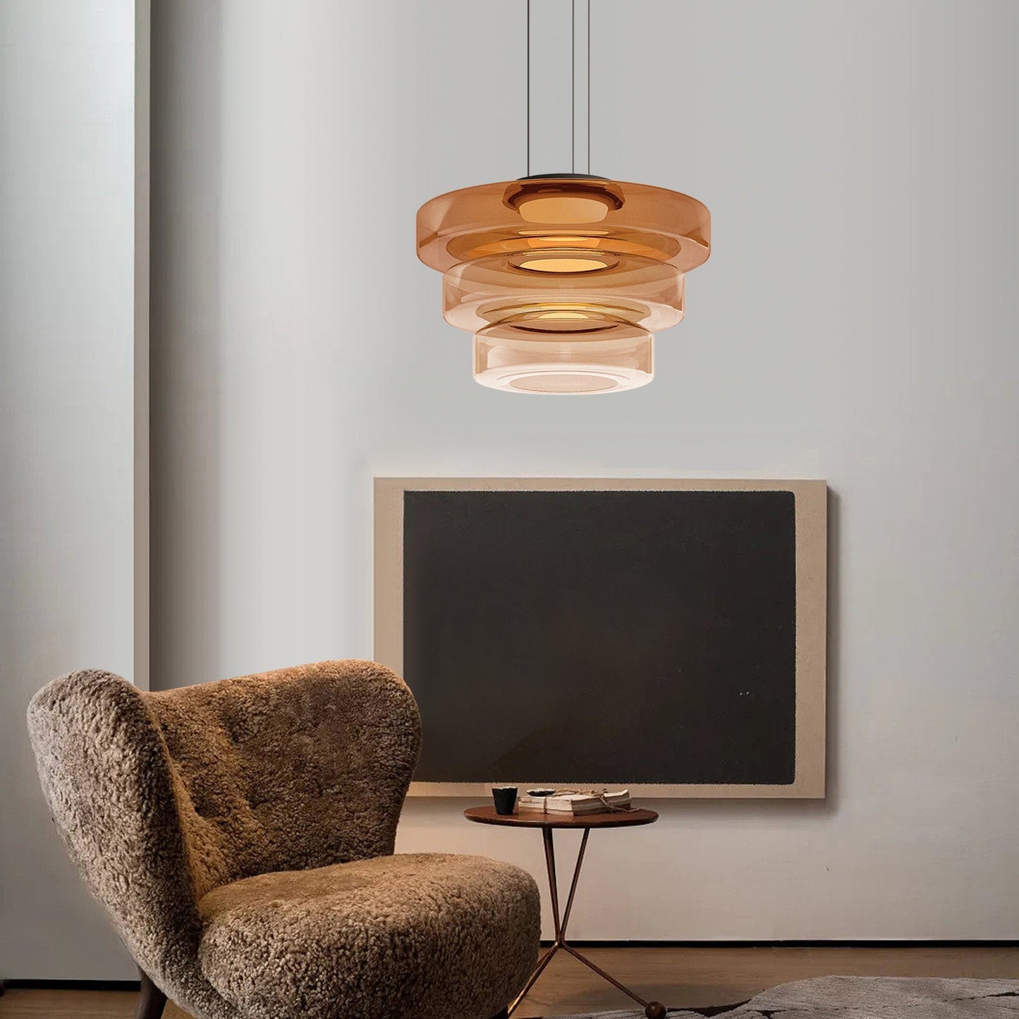 Bauhaus Style Glass Pendant Light Fixture for Kitchen Island & Dining Room