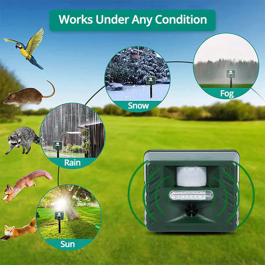 Ultrasonic Animal Repeller | Motion-Activated, Eco-Friendly & Safe for Gardens and Yards