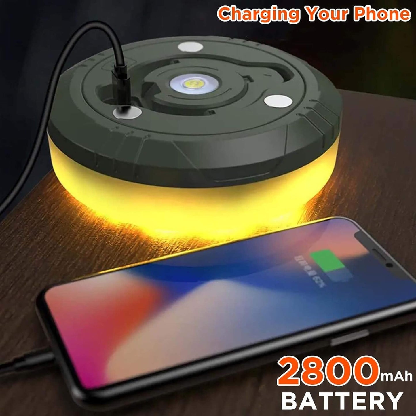 4 in 1 Camp Light – Portable Camping Lantern, String Lights with 8 Lighting Modes, Rechargeable Power Bank for Outdoor Adventures