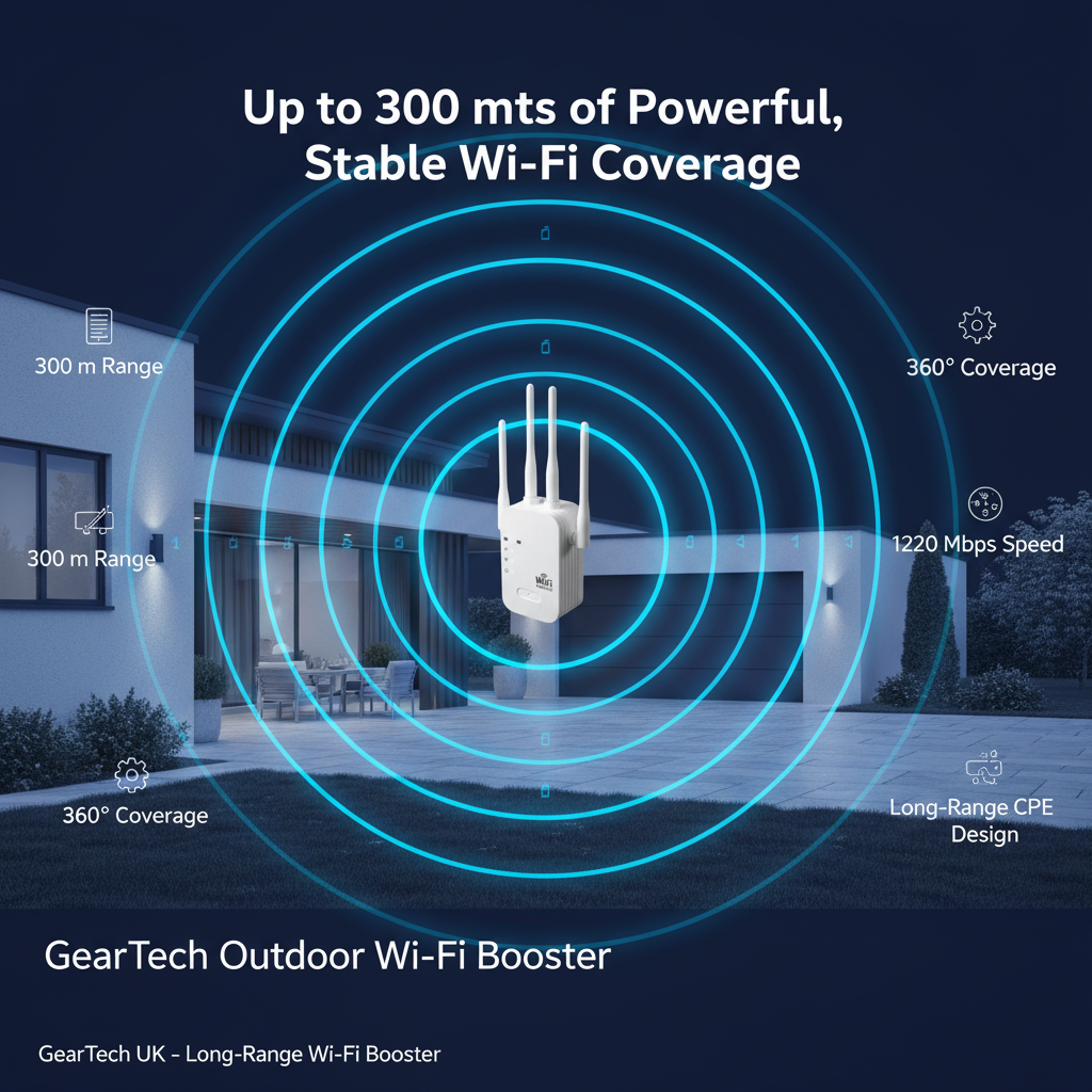 Outdoor WiFi Range Booster – Ultimate Signal Strength for Your Garden Office & Beyond