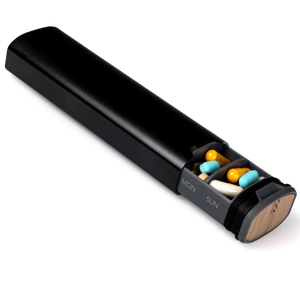 Weekly Pill Organizer | Premium Aluminium & Wooden Design for Home, Office & Travel