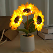 LED Sunflower Table Lamp - Decorative Lighting Fixture for Home Decor & Nightstand Use