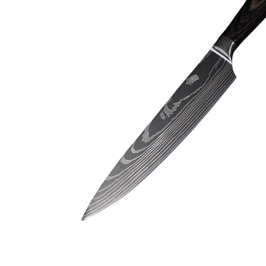 Damascus Steel Chef's Knife | 20 cm Blade, Ergonomic Resin Handle & Ideal for Home Cooking
