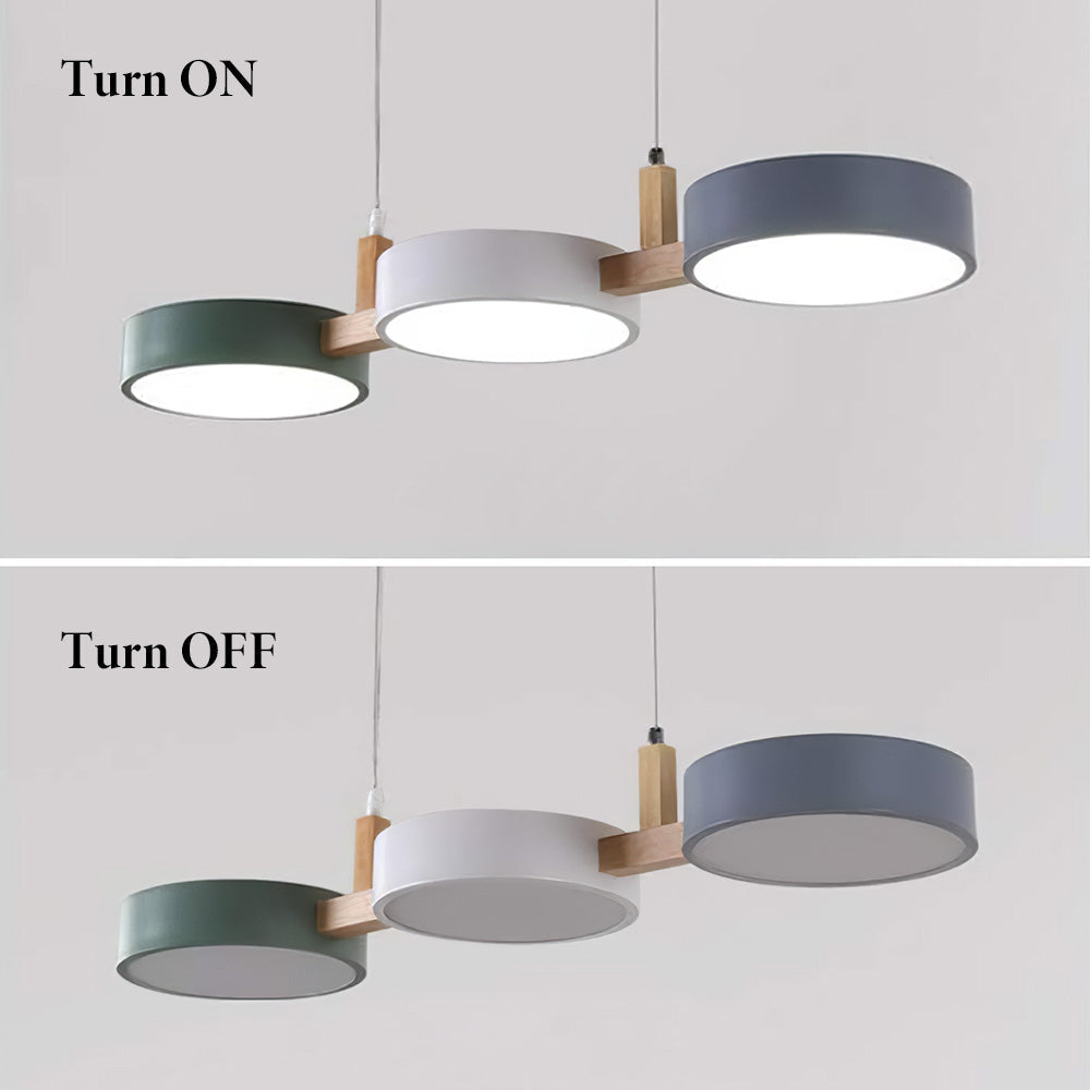 Metal Multi Light Nordic Flush Ceiling Light | Durable Iron & Wood Design for Kitchen and Dining Room