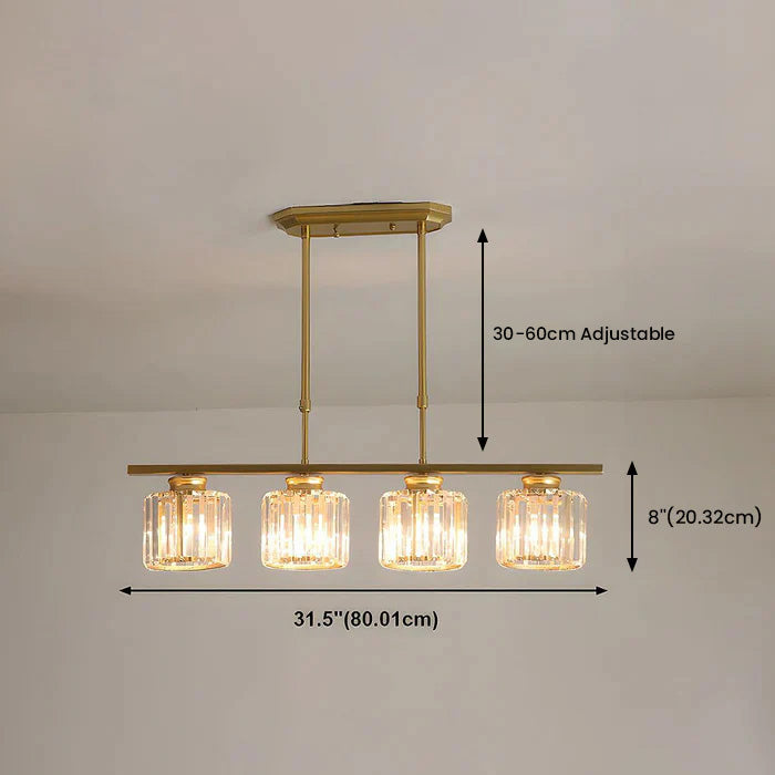 Modern Art Deco Glass Kitchen Island Lamps | Adjustable Height. 3-4 Lights & Ideal for Dining Room and Kitchen Lighting
