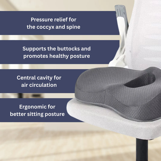 Orthopedic Seat Cushion | Ergonomic Design for Back Pain Relief & Comfort at Home or Office