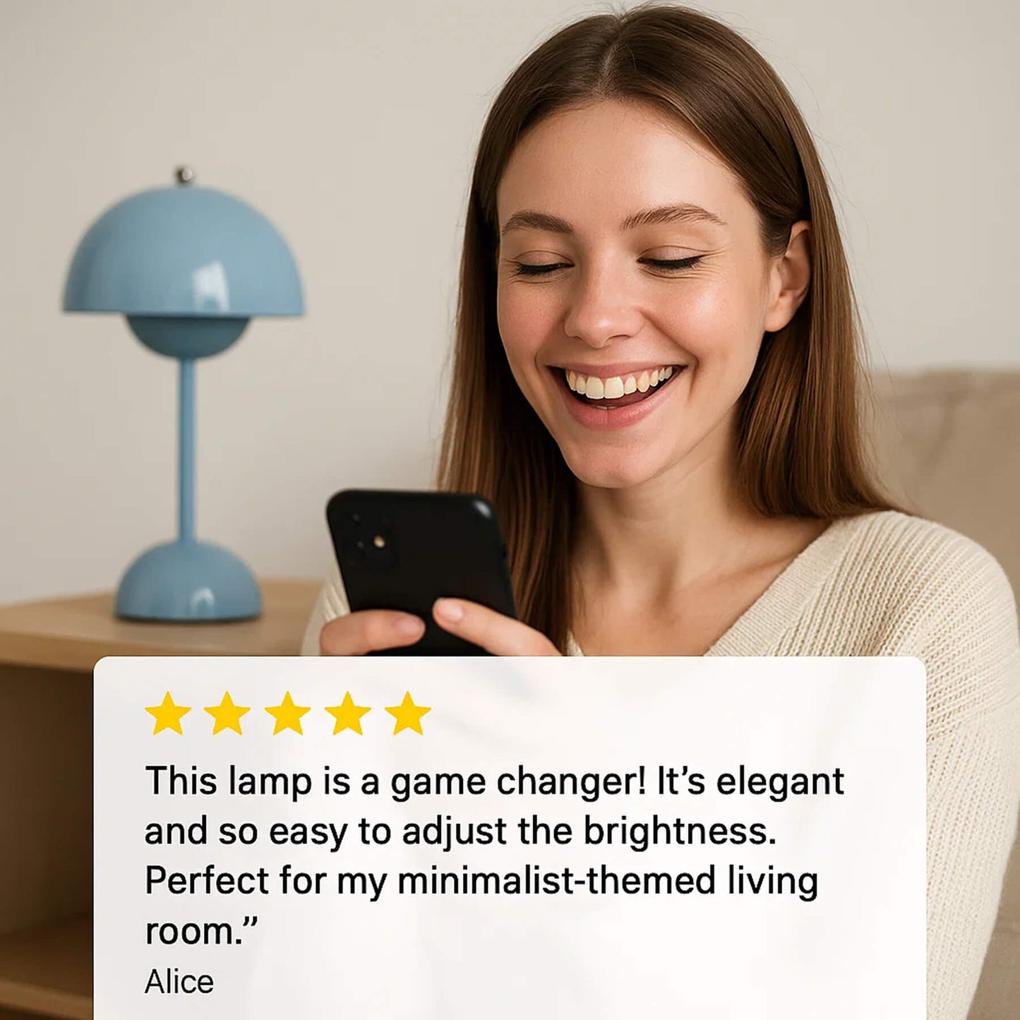 Minimalist Flowerpot Table Lamp - Rechargeable Bedside Lamp & Cordless Design Mushroom Shaped Lamps