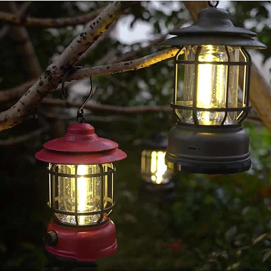 Rechargeable LED Camping Lantern | Vintage-Style, Dimmable Light for Outdoor Adventures & Home Emergencies