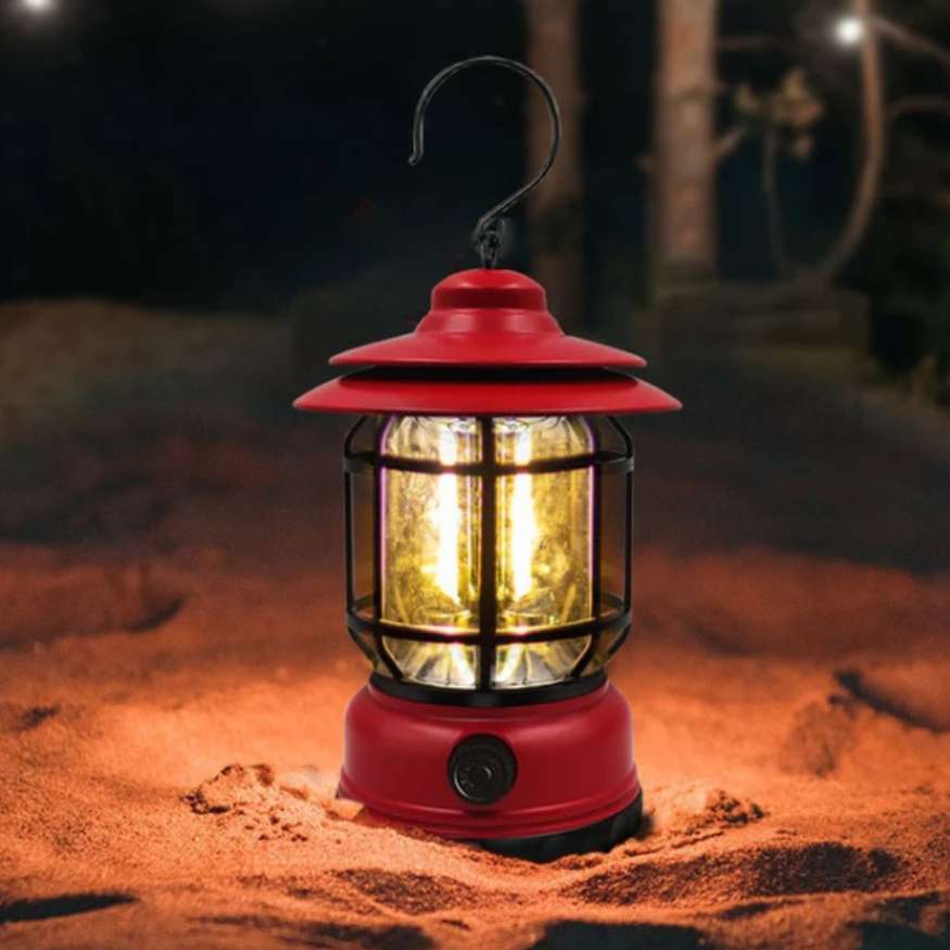 Rechargeable LED Camping Lantern | Vintage-Style, Dimmable Light for Outdoor Adventures & Home Emergencies