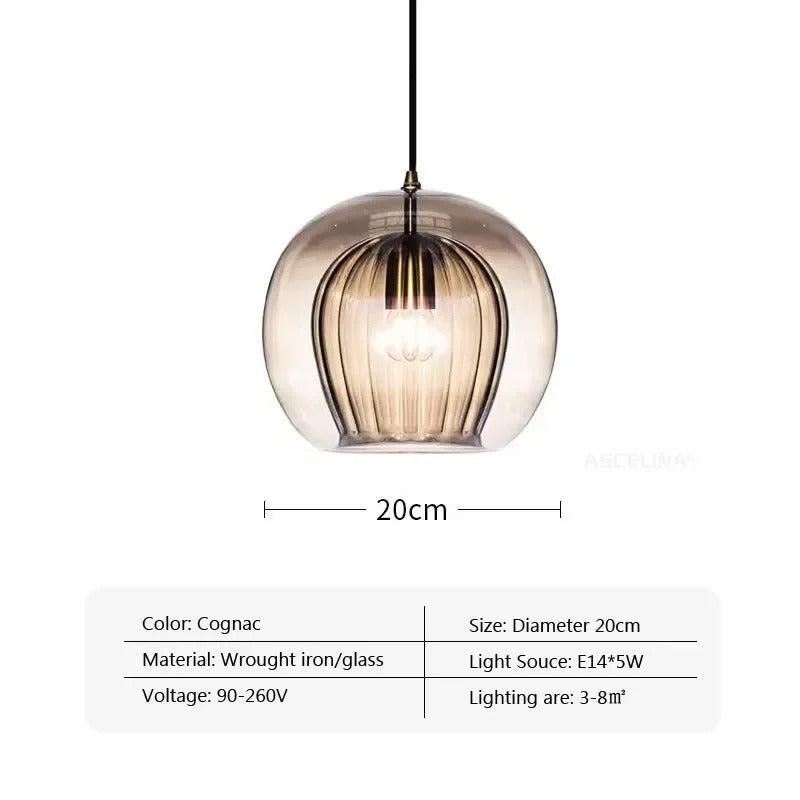 Glass Pendant Light | High-Quality Blown Glass. Unique Shapes & Warm Ambient Light for Kitchen and Dining Room