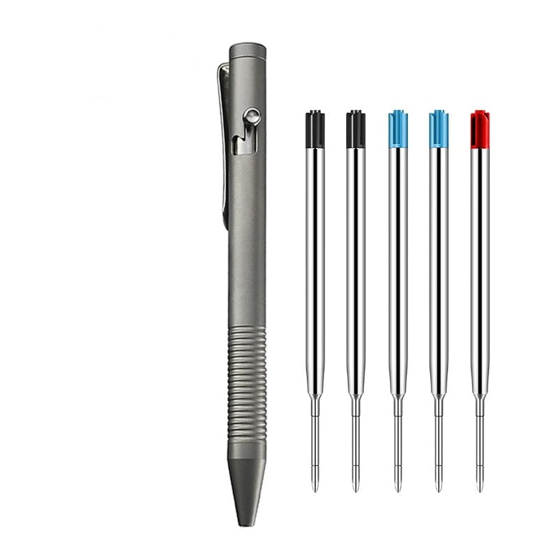 Stonewashed Titanium Bolt Action Pen – Durable Metal Mechanical Writing Pen