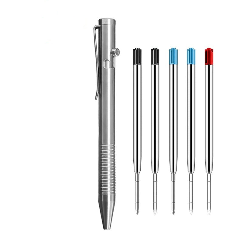 Stonewashed Titanium Bolt Action Pen – Durable Metal Mechanical Writing Pen