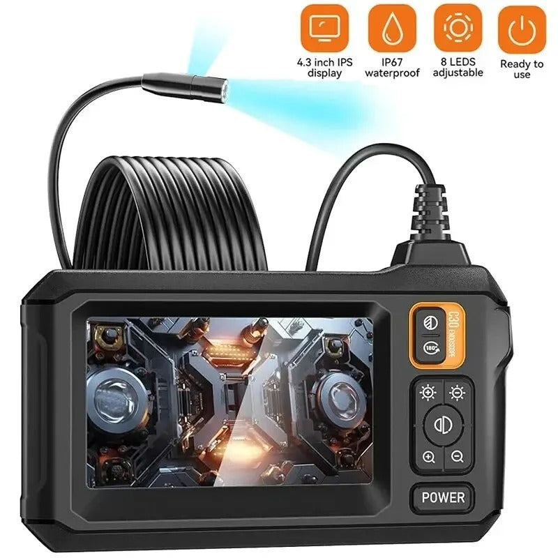 Industrial Endoscope Inspection Camera β 1080P HD with 4.3-Inch Screen Adjustable Lens